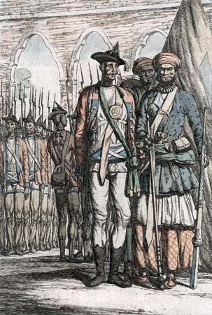 Indian troops during the Rebellion of 1857